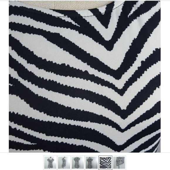 Candy Couture Women size Small Asymmetrical Blouse Zebra Pattern High Low Hem - Picture 5 of 8